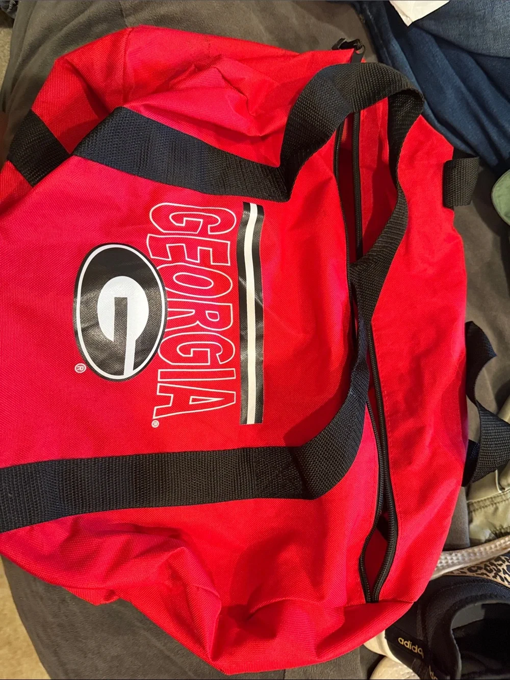 Red Sports Duffel Bag - Team Logo
